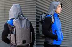 Rain Hood-Embedded Backpacks