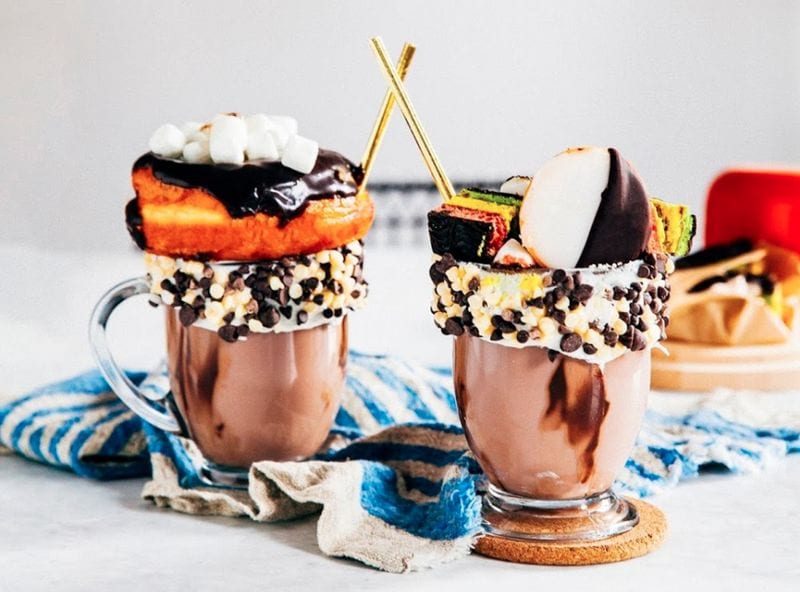 Donut-Topped Boozy Cocoas