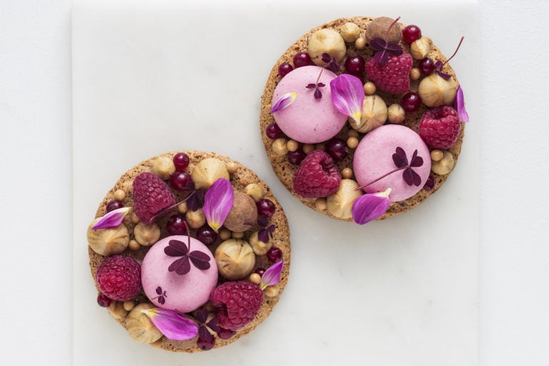 Textured Almond Berry Cakes