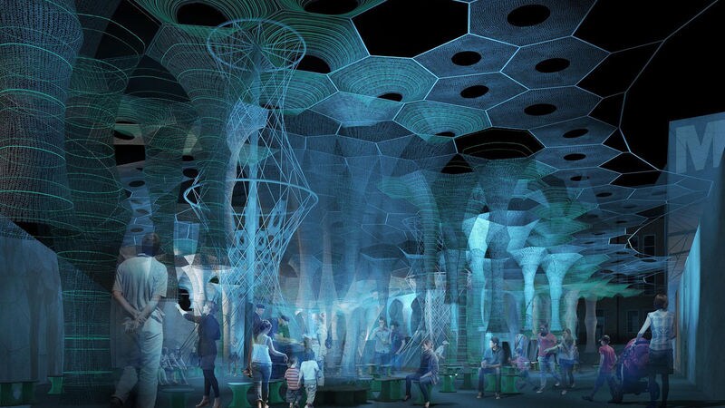 Robotically Knitted Solar Canopies