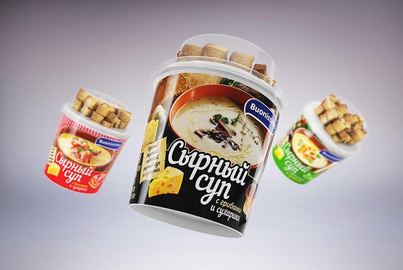 Crouton-Topped Soup Cups