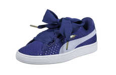 Denim Bow-Accented Sneakers