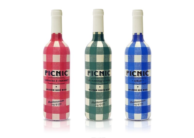 Gingham Wine Bottles