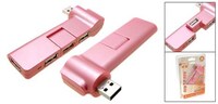 7-Shaped Pink USB Rotating Hub Image 2