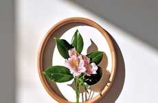 Circular Wooden Vases