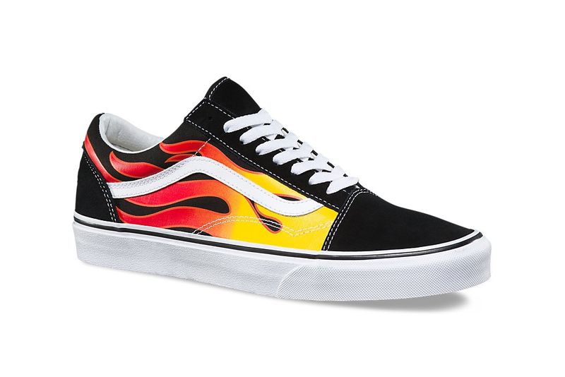Custom Flame-Emblazoned Sneakers