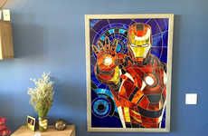 Stained Glass Superhero Art