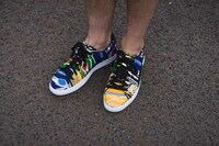 Colorful Knit-Accent Sneakers Image 3