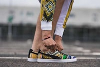 Colorful Knit-Accent Sneakers Image 7