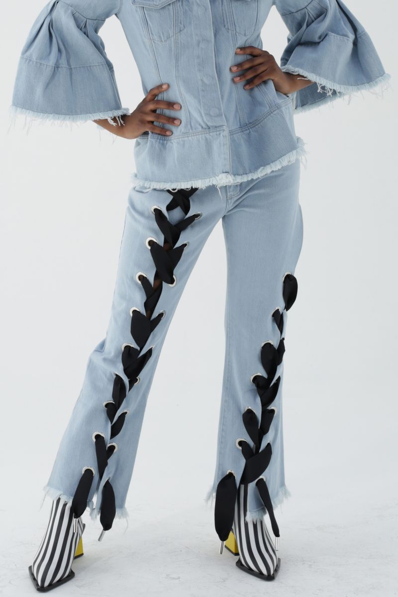 Oversized Lace-Up Trousers