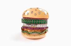 Luxury Burger-Shaped Rings