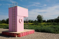 Satirical Pink Lifeguard Stands Image 3