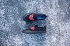 Rose-Embroidered Skate Shoes
