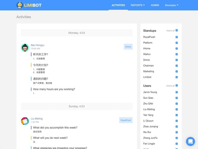 Team Check-In Bots