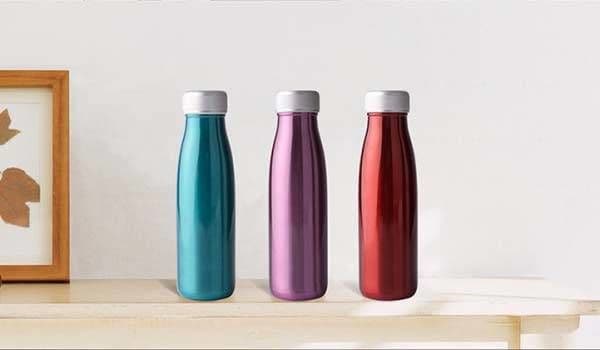 Metallic Hydration-Tracking Bottles