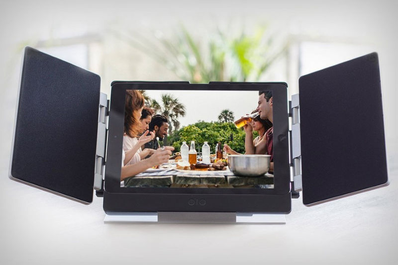 Tablet-Mounting Theater Speakers