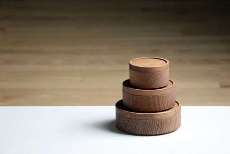 Stacking Wooden Canisters