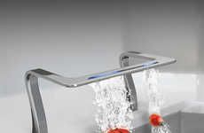 Futuristic Waterfall-Inspired Sinks