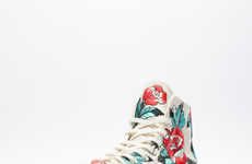 Rose-Embroidered High Tops