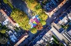 Abstractly Colorful Basketball Courts