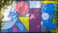 Abstractly Colorful Basketball Courts Image 2