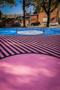 Abstractly Colorful Basketball Courts Image 3