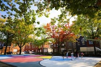 Abstractly Colorful Basketball Courts Image 4
