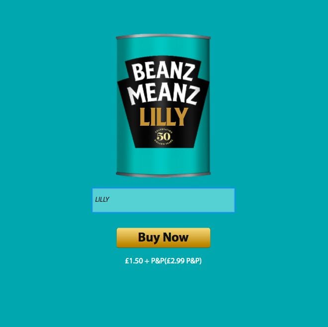 Personalized Bean Cans