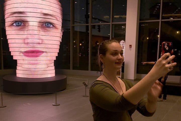 Giant LED Head Sculptures