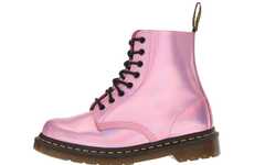 Metallic Leather Combat Boots