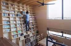 Leaning Book-Filled Homes