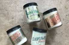 Retro Holiday Cocktail Candles
