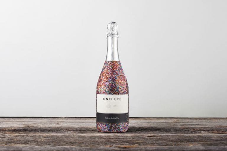 Glitter-Coated Wine Bottles