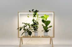 LED-Integrated Wooden Plant Frames