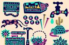 Neon Hand Poked Tattoos