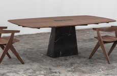 Wooden Marble Furniture Designs