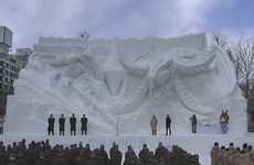 Videogame-Inspired Snow Sculptures