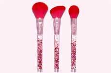 Glittery Red Makeup Brushes