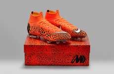 Orange Cheetah Print Cleats
