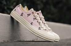 Pink Flamingo-Decorated Sneakers