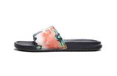 Floral-Stamped Slide Shoes