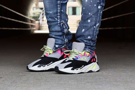 Customized Neon-Accented Sneakers