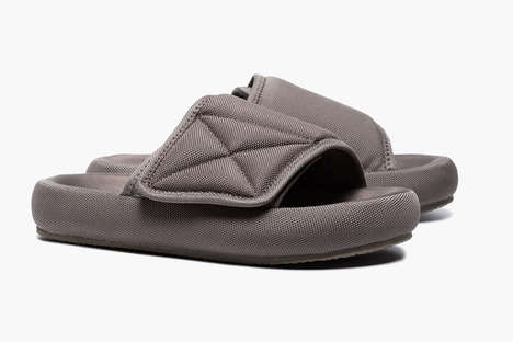 Grey-Hued Platform Slippers
