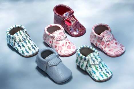 Ocean-Themed Baby Moccasins