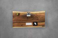 Adjustable Wooden Slab Workstations