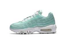 Mint-Hued Snakeskin Sneakers