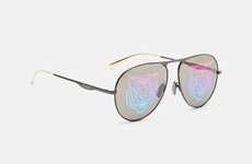 Iridescent Tiger-Motif Sunglasses