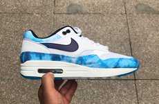 Blue Acid-Washed Sneakers
