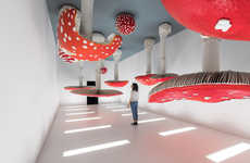 Gigantic Mushroom Ceiling Sculptures