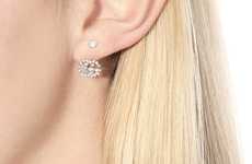 Diamond-Encrusted Logo Earrings